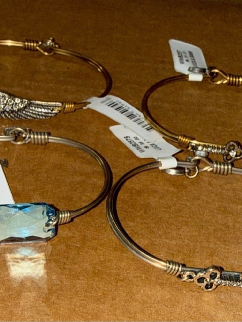 Luca + Danni Bangle Bracelets Set of 4 Key Wing Gold Silver Color